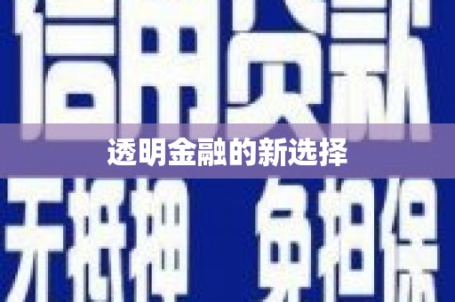 燕郊透明金融的新选择