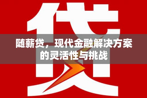 燕郊随薪贷，现代金融解决方案的灵活性与挑战