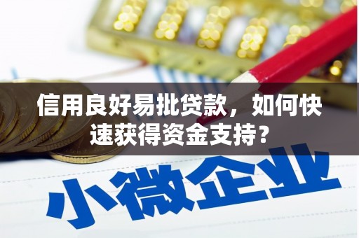 燕郊信用良好易批贷款，如何快速获得资金支持？