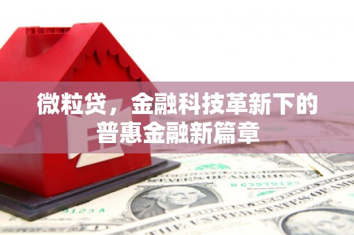 燕郊微粒贷，金融科技革新下的普惠金融新篇章