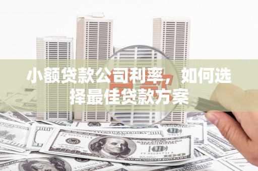燕郊小额贷款公司利率，如何选择最佳贷款方案