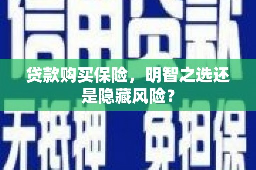 燕郊贷款购买保险，明智之选还是隐藏风险？