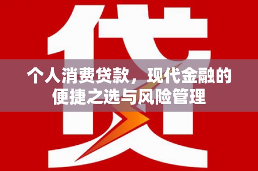 燕郊个人消费贷款，现代金融的便捷之选与风险管理