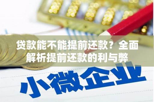 燕郊贷款能不能提前还款？全面解析提前还款的利与弊