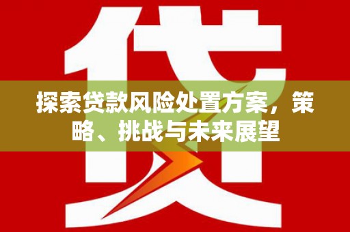 燕郊探索贷款风险处置方案，策略、挑战与未来展望