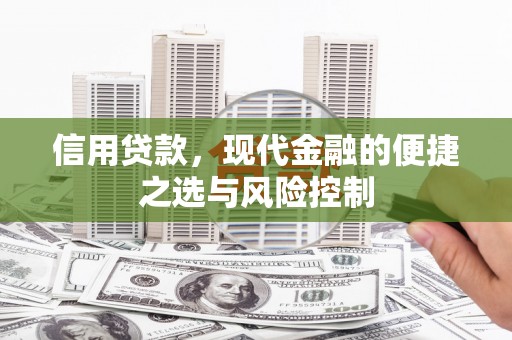 燕郊信用贷款，现代金融的便捷之选与风险控制