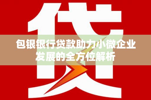 燕郊包银银行贷款助力小微企业发展的全方位解析