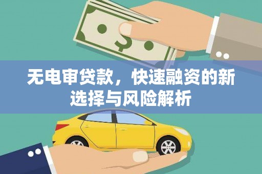 燕郊无电审贷款，快速融资的新选择与风险解析