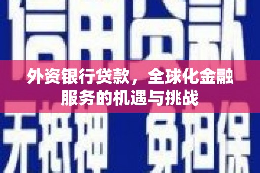 燕郊外资银行贷款，全球化金融服务的机遇与挑战