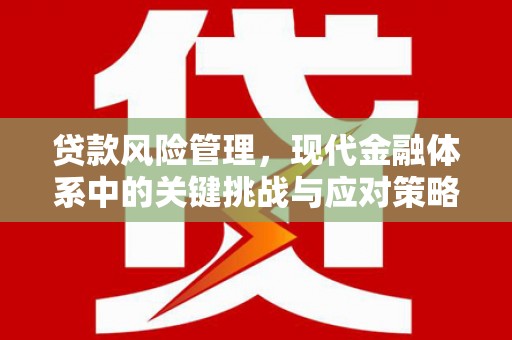 燕郊贷款风险管理，现代金融体系中的关键挑战与应对策略