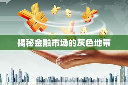 燕郊揭秘金融市场的灰色地带